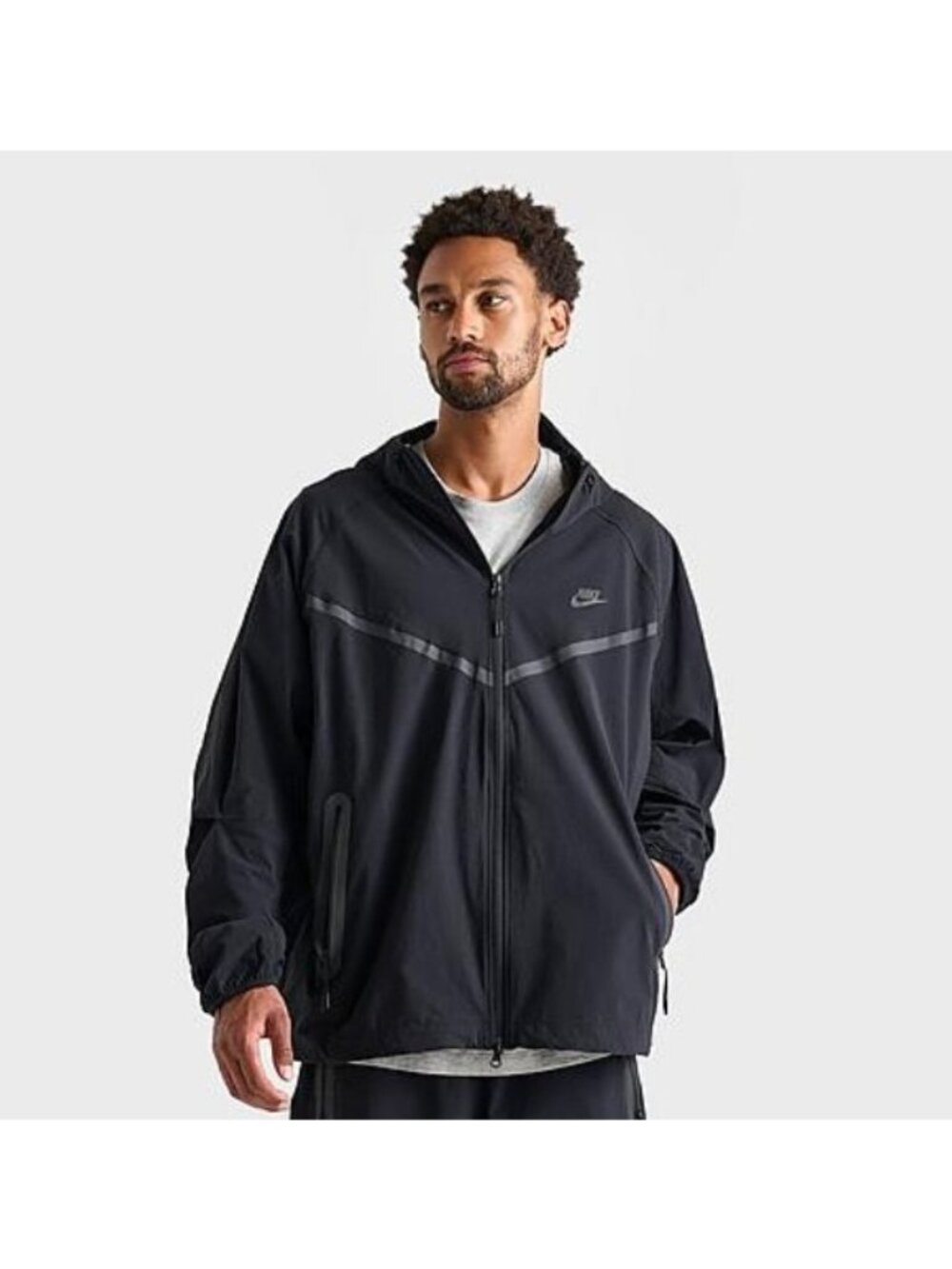 Nike Tech Men's Dri-FIT Woven Full-Zip Windrunner Jacket Medium Black Colorblock
